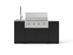 NewAge Outdoor Kitchens Outdoor Grill Island Stainless-Steel 5-Piece Cabinet Set with Sink, 1 Door, Grill Cabinet, Performance Grill and Stainless Steel Countertop - (Natural Gas) 
