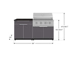 NewAge Outdoor Kitchens Aluminum 4-Piece Cabinet Set with Bar, Grill Cabinet, Performance Grill, and Countertop-71683-Garage Giant 
