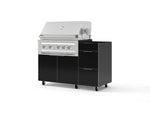 NewAge Outdoor Kitchens Outdoor Grill Island Aluminum 3-Piece Cabinet Set with Casters and 3-Drawer, Grill Cabinet and Platinum Grill - (Liquid Propane) | Garage Giant 