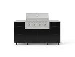 NewAge Outdoor Kitchens Outdoor Grill Island Aluminum 6-Piece Cabinet Set with Casters 3 Drawers, Grill Cabinet, Performance Grill, Countertops 