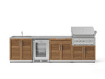 NewAge Outdoor Kitchens Stainless Steel 6-Piece Cabinet Set with Sink, Bar, Grill Cabinet, Platinum Grill, Countertop and Fridge-66391-Garage Giant 