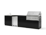 NewAge Outdoor Kitchens Aluminum 6-Piece Cabinet Set with Sink, Bar, Grill Cabinet, Platinum Grill, Countertop and Stainless Steel Door Fridge-73721-Garage Giant 