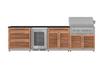 NewAge Outdoor Kitchens Stainless Steel 7-Piece Cabinet Set with 3-Drawer, Bar, Grill Cabinet, Platinum Grill, Countertop, and Fridge-71896-Garage Giant 