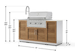 NewAge Outdoor Kitchens Outdoor Grill Island Stainless-Steel Louvered Doors 5-Piece Cabinet Set with Sink, 1 Door, Grill Cabinet, Performance Grill and Stainless Steel Countertop - (Natural Gas) 