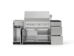 NewAge Outdoor Kitchens Outdoor Grill Island Stainless-Steel 5-Piece Cabinet Set with Sink, 3 Drawer, Grill Cabinet, Platinum Grill and Stainless Steel Countertop - (Natural Gas) 