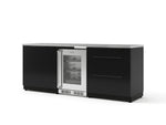 NewAge Outdoor Kitchens Aluminum 5-Piece Cabinet Set with 3-Drawer, 2-Door Cabinet, Countertops and Glass Door Fridge-71537-Garage Giant 