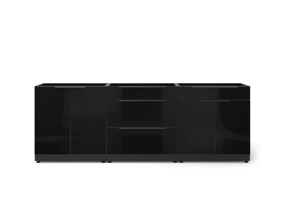 NewAge Outdoor Kitchens Aluminum 3-Piece Cabinet Set with 2-Door, 3-Drawer and Bar Cabinet-67694-Garage Giant