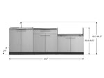 NewAge Outdoor Kitchens Stainless-Steel 3-Piece Cabinet Set with Sink, Bar and Grill Cabinet-67218-Garage Giant 
