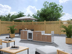 NewAge Outdoor Kitchens Stainless Steel 4-Piece Cabinet Set with Sink, Bar, Grill Cabinet and Fridge-66382-Garage Giant 