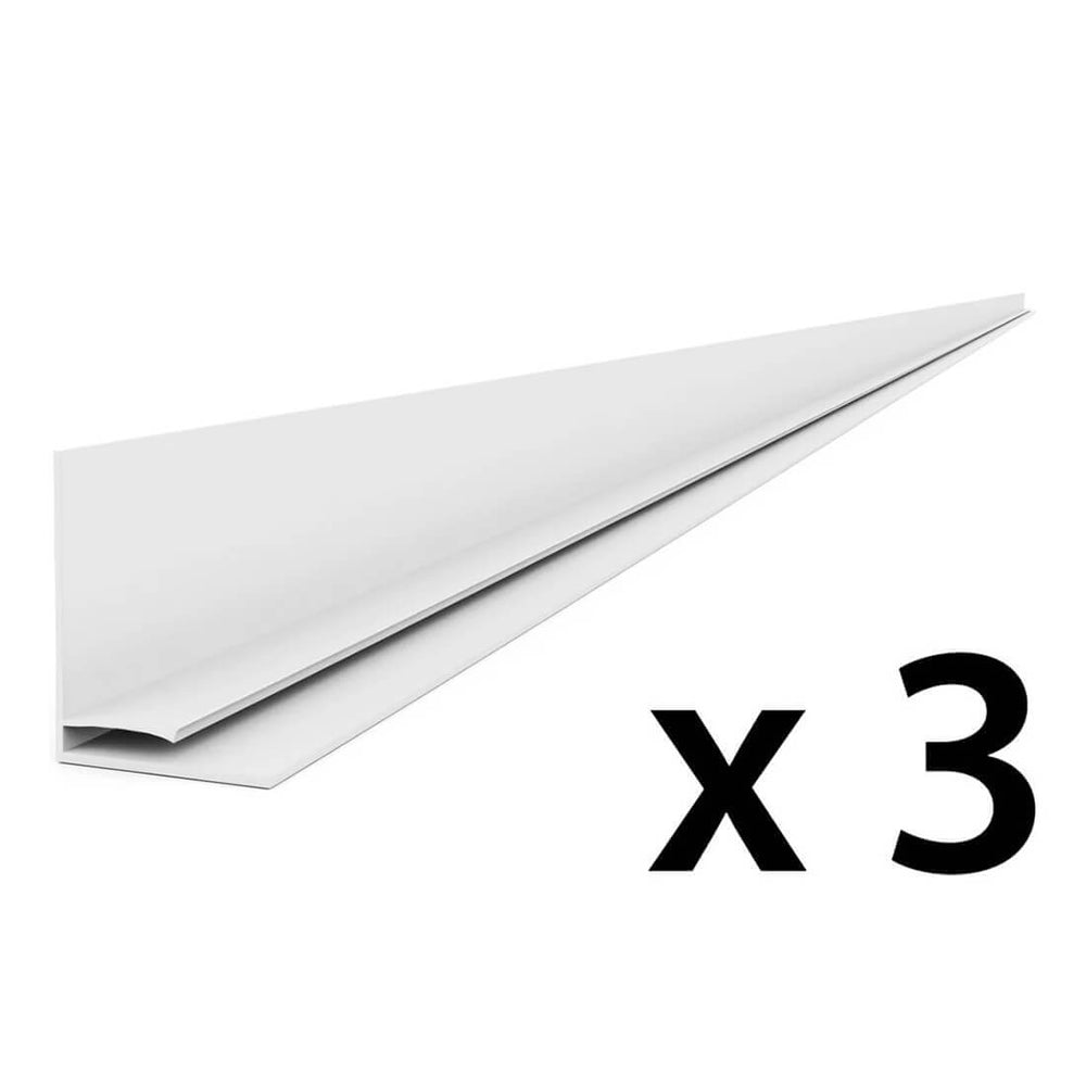 Proslat PROCORE+ PVC 8 ft. Slatwall Top Trim - Gray Wood (3-Pack)-26223K-Garage Giant