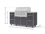 NewAge Outdoor Kitchens Outdoor Grill Island Aluminum 6-Piece Cabinet Set with Casters 3 Drawers, Grill Cabinet, Performance Grill, Countertops 