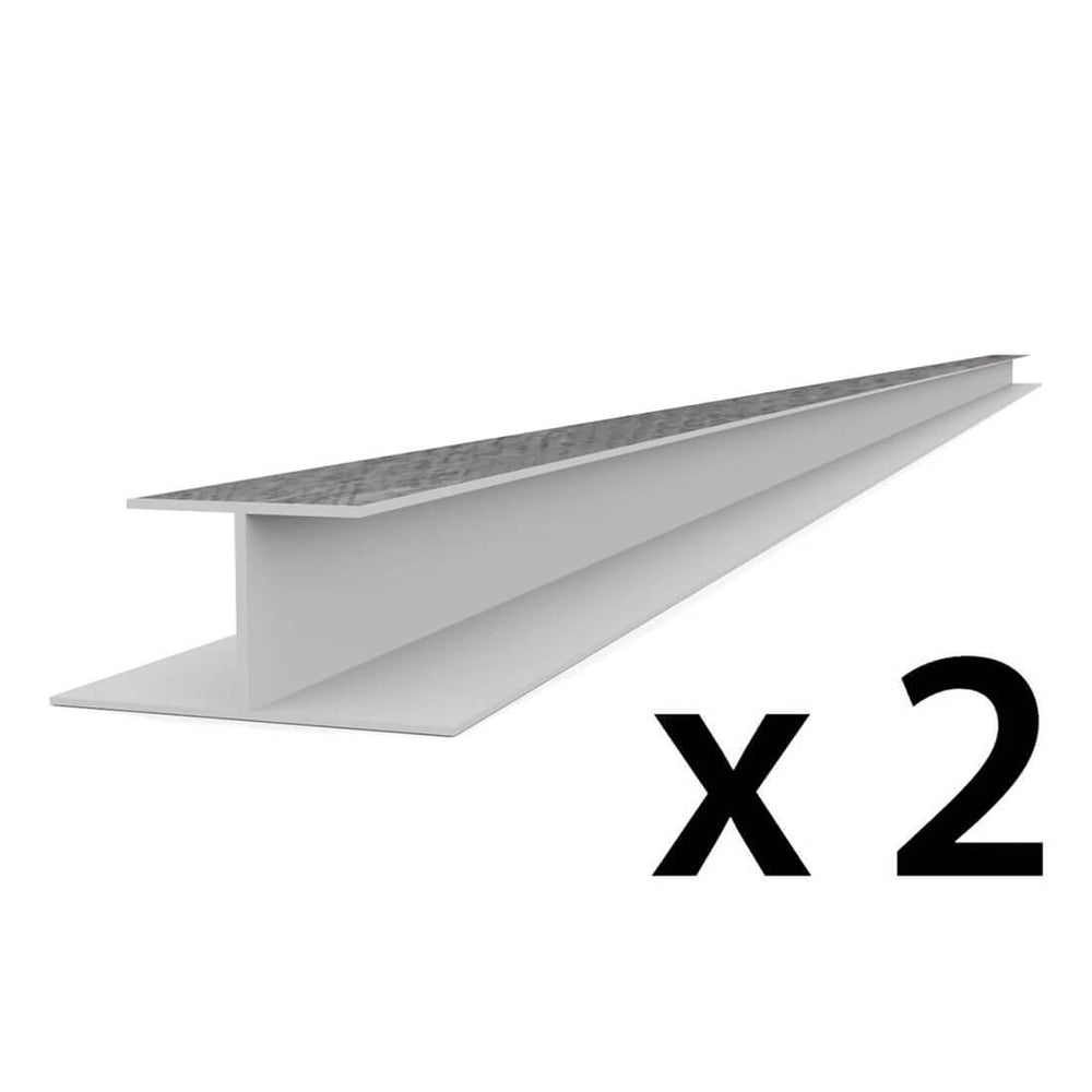 Proslat PROCORE+ PVC 8 ft. Slatwall H Trim - Gray Wood (2-Pack)-26322K-Garage Giant