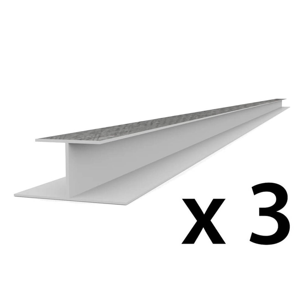 Proslat PROCORE+ PVC 8 ft. Slatwall H Trim - Gray Wood (3-Pack)-26323K-Garage Giant