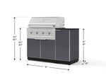 NewAge Outdoor Kitchens Outdoor Grill Island Aluminum 4-Piece Cabinet Set with 1 Door, Grill Cabinet, Performance Grill and Countertop - (Natural Gas) 