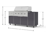NewAge Outdoor Kitchens Outdoor Grill Island Aluminum 5-Piece Cabinet Set with Casters and 1-Door, Grill Cabinet, Side Burner and Performance Grill - (Liquid Propane) 