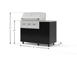 NewAge Outdoor Kitchens Outdoor Grill Island Aluminum 4-Piece Cabinet Set with Casters and 1 Door, Grill Cabinet, Performance Grill, Countertop 