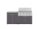 NewAge Outdoor Kitchens Aluminum 4-Piece Cabinet Set with Bar, Grill Cabinet, Performance Grill and Countertop-67369-Garage Giant 