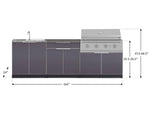 NewAge Outdoor Kitchens Aluminum 5-Piece Cabinet Set with Bar, Grill, Sink Cabinet, Performance Grill, and Countertop-71268-Garage Giant 