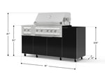 NewAge Outdoor Kitchens Outdoor Grill Island Aluminum 5-Piece Cabinet Set with Casters and 1-Door, Grill Cabinet, Dual Side Burner and Platinum Grill - (Liquid Propane) 
