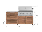 NewAge Outdoor Kitchens Stainless Steel 4-Piece Cabinet set with Casters and 3 Drawer, Grill Cabinet, Platinum Grill, Countertop-72230-Garage Giant 