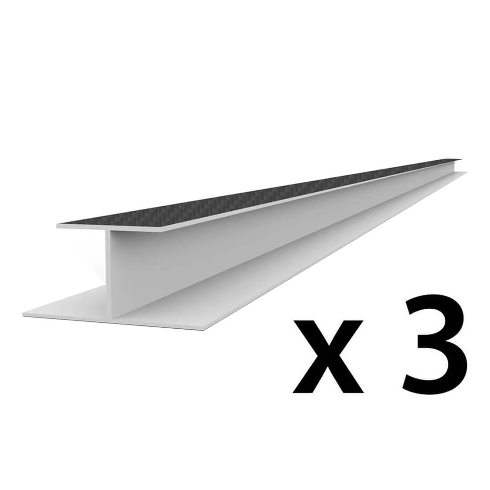Proslat PROCORE+ PVC 8 ft. Slatwall H-Trim - Carbon Fiber (3-Pack)-27323K-Garage Giant