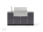 NewAge Outdoor Kitchens Outdoor Grill Island Aluminum 5-Piece Cabinet Set with Sink, 1 Door, Grill Cabinet, Performance Grill and Stainless Steel Countertop-74639-Garage Giant 