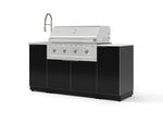 NewAge Outdoor Kitchens Outdoor Grill Island Aluminum 5-Piece Cabinet Set with Sink, 1 Door, Grill Cabinet, Performance Grill and Stainless Steel Countertop - (Liquid Propane) | Garage Giant 