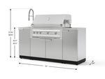 NewAge Outdoor Kitchens Outdoor Grill Island Stainless-Steel 5-Piece Cabinet Set with Sink, 1 Door, Grill Cabinet, Platinum Grill and Stainless Steel Countertop-75314-Garage Giant 