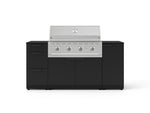 NewAge Outdoor Kitchens Outdoor Grill Island Stainless-Steel 6-Piece Cabinet Set with 1 Door, 3 Drawer, Grill Cabinet, Performance Grill and Dekton in Sirius Countertops - (Natural Gas) 