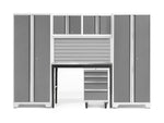 NewAge Garage Cabinets Bold Series 6-Piece Cabinet Set with Locker, RTA Locker, Tool, Wall Cabinets, Slatwall Backsplash, Workbench and Worktop-63029-Garage Giant 