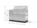 NewAge Outdoor Kitchens Outdoor Grill Island Stainless-Steel 3-Piece Cabinet Set with Sink, Grill Cabinet and Performance Grill-73958-Garage Giant 
