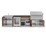NewAge Outdoor Kitchens Stainless Steel 6-Piece Cabinet Set with Sink, Bar, Grill Cabinet, Platinum Grill, Countertop and Fridge-72038-Garage Giant 