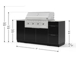 NewAge Outdoor Kitchens Outdoor Grill Island Aluminum 5-Piece Cabinet Set with Sink, 3 Drawer, Grill Cabinet, Performance Grill and Stainless Steel Countertop - (Natural Gas) 