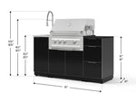 NewAge Outdoor Kitchens Outdoor Grill Island Aluminum 5-Piece Cabinet Set with Sink, 3 Drawer, Grill Cabinet, Platinum Grill and Stainless Steel Countertop - (Natural Gas) 