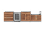 NewAge Outdoor Kitchens Stainless Steel 4-Piece Cabinet Set with 3-Drawer, Bar, Grill Cabinet and Fridge-67905-Garage Giant 