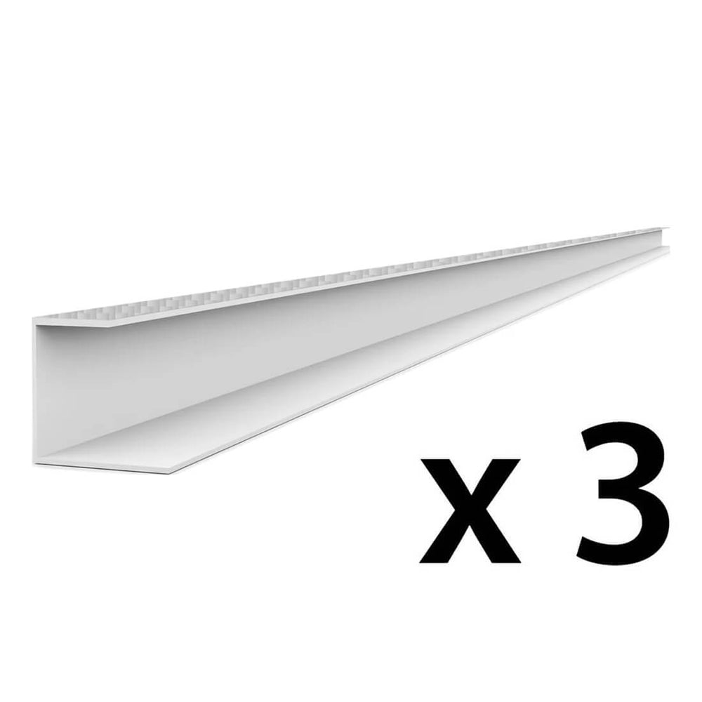 Proslat PROCORE+ PVC 8 ft. Slatwall Side Trim - Silver Gray Carbon Fiber (3-Pack)-28123K-Garage Giant