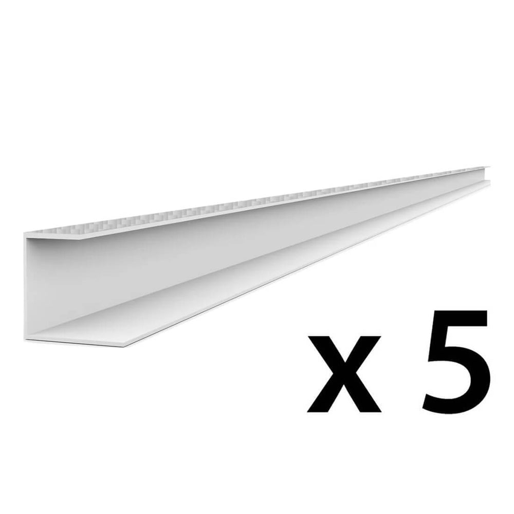 Proslat PROCORE+ PVC 8 ft. Slatwall Side Trim - Silver Gray Carbon Fiber (5-Pack)-28125K-Garage Giant