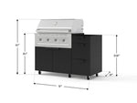 NewAge Outdoor Kitchens Outdoor Grill Island Stainless-Steel 3-Piece Cabinet Set with Casters and 3-Drawer, Grill Cabinet and Performance Grill - (Liquid Propane) 
