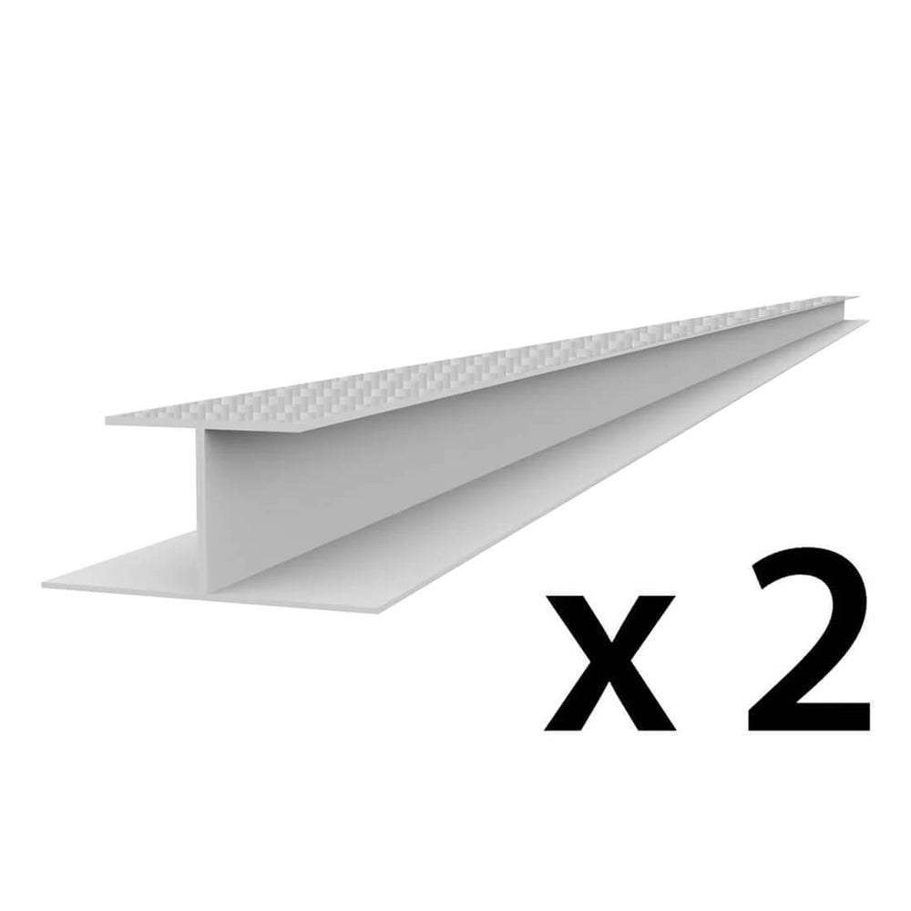Proslat PROCORE+ PVC 8 ft. Slatwall H Trim - Silver Gray Carbon Fiber (2-Pack)-28322K-Garage Giant