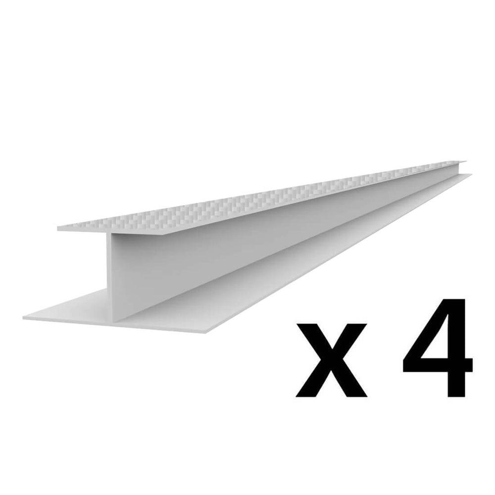 Proslat PROCORE+ PVC 8 ft. Slatwall H Trim - Silver Gray Carbon Fiber (4-Pack)-28324K-Garage Giant