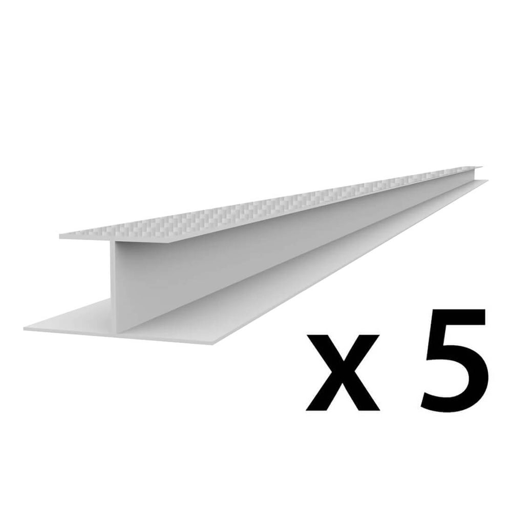 Proslat PROCORE+ PVC 8 ft. Slatwall H Trim - Silver Gray Carbon Fiber (5-Pack)-28325K-Garage Giant