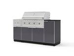 NewAge Outdoor Kitchens Outdoor Grill Island Aluminum 6-Piece Cabinet Set with 1-Door, Grill Cabinet, Performance Grill, Side Burner and Countertop - (Liquid Propane) | Garage Giant 