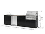 NewAge Outdoor Kitchens Aluminum 6-Piece Cabinet Set with Sink, Bar, Grill Cabinet, Platinum Grill, Countertop and Stainless Steel Door Fridge-73791-Garage Giant 