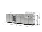 NewAge Outdoor Kitchens Stainless Steel 6-Piece Cabinet Set with Sink, Bar, Grill Cabinet, Performance Grill, Countertop and Fridge-66355-Garage Giant 