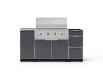NewAge Outdoor Kitchens Outdoor Grill Island Aluminum 5-Piece Cabinet Set with Sink, 3 Drawer, Grill Cabinet, Performance Grill and Stainless Steel Countertop - (Liquid Propane) 