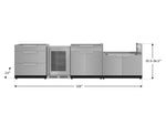 NewAge Outdoor Kitchens Stainless Steel 4-Piece Cabinet Set with 3-Drawer, Bar, Grill Cabinet and Fridge-66581-Garage Giant 