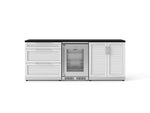 NewAge Outdoor Kitchens Stainless Steel 5-Piece Cabinet Set with 3-Drawer, 2-Door Cabinet, Countertops and Fridge-73859-Garage Giant 