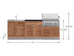 NewAge Outdoor Kitchens Stainless-Steel 5-Piece Cabinet Set with Sink, 2-Door with Drawer, Grill Cabinet, Platinum Grill and Countertop-71583-Garage Giant 