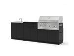NewAge Outdoor Kitchens Stainless-Steel 5-Piece Cabinet Set with Bar, Sink, Grill Cabinet, Performance Grill, and Countertop-73389-Garage Giant 