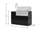 NewAge Outdoor Kitchens Outdoor Grill Island Aluminum 3-Piece Cabinet Set with Sink, Grill Cabinet, and Performance Grill 